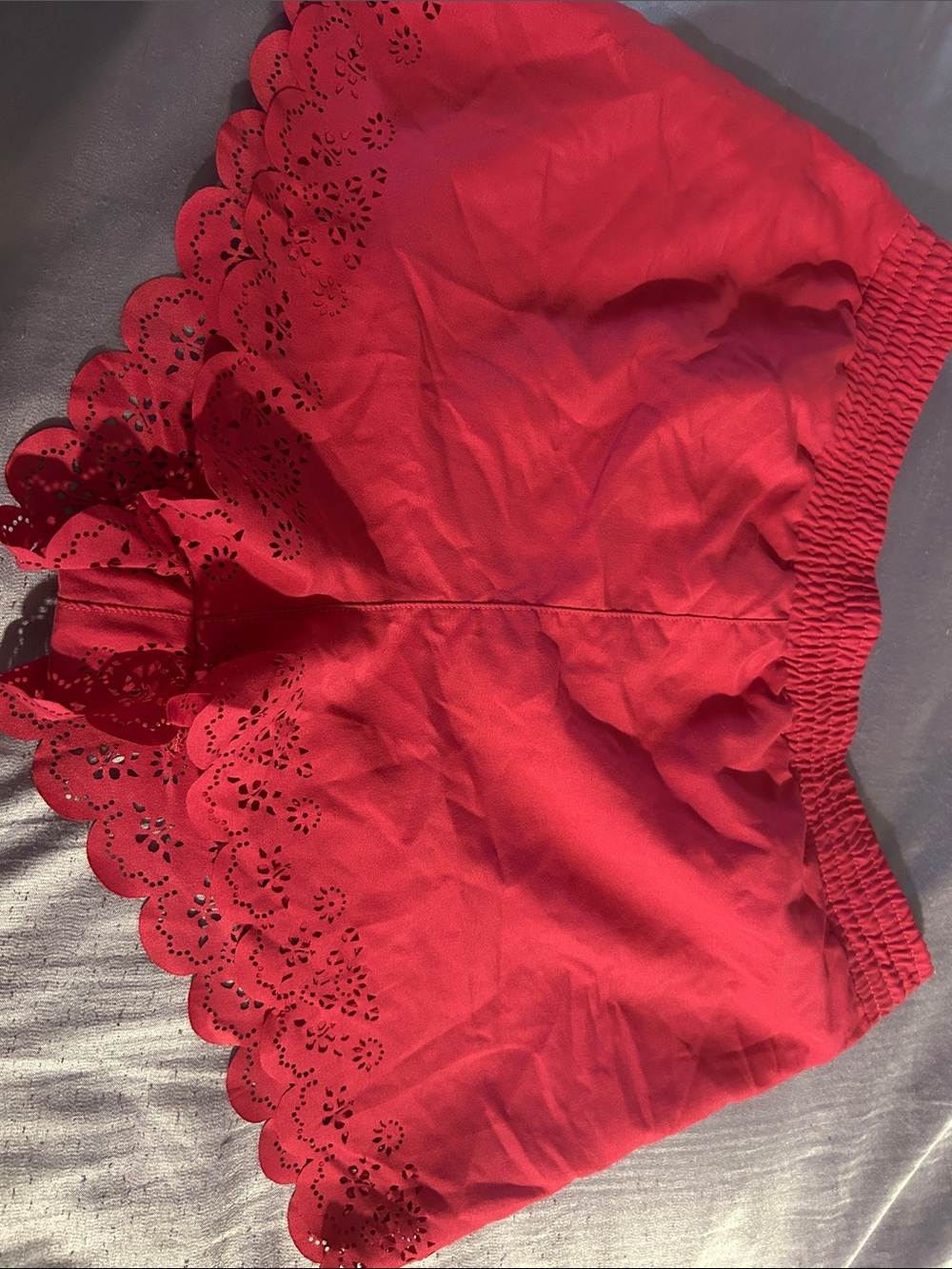 wonder nation Pink Scalloped Laser-Cut Hem Shorts